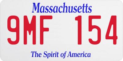 MA license plate 9MF154