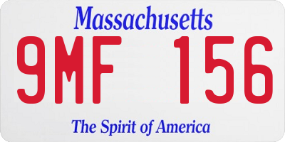MA license plate 9MF156