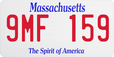 MA license plate 9MF159