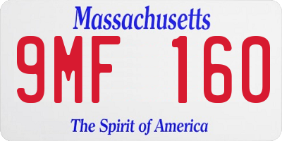 MA license plate 9MF160