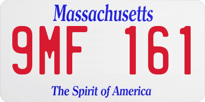 MA license plate 9MF161