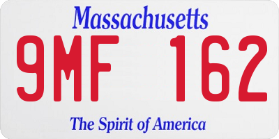 MA license plate 9MF162