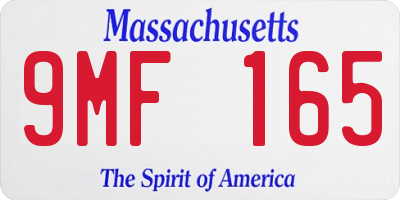 MA license plate 9MF165