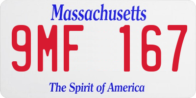 MA license plate 9MF167