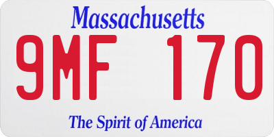 MA license plate 9MF170