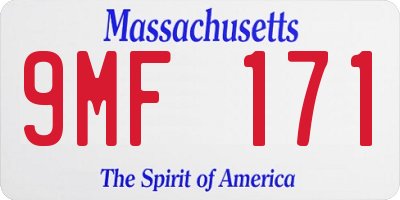 MA license plate 9MF171