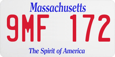 MA license plate 9MF172