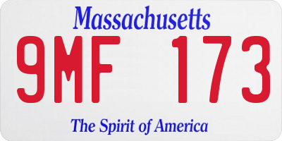 MA license plate 9MF173