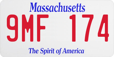 MA license plate 9MF174