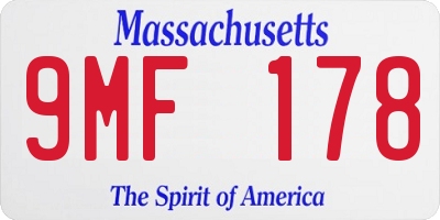 MA license plate 9MF178