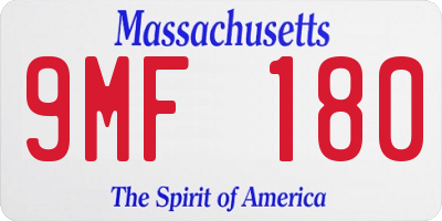 MA license plate 9MF180