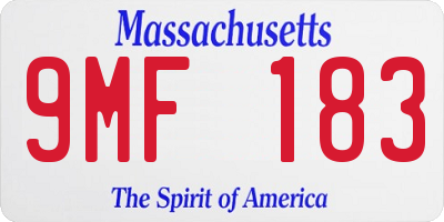 MA license plate 9MF183