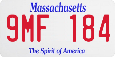 MA license plate 9MF184