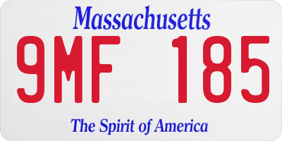 MA license plate 9MF185