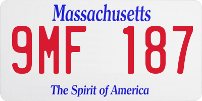MA license plate 9MF187
