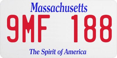 MA license plate 9MF188