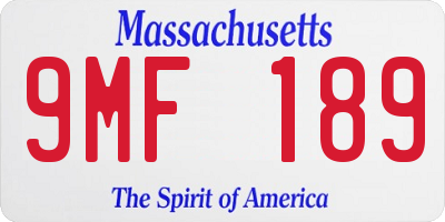 MA license plate 9MF189