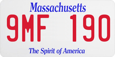 MA license plate 9MF190