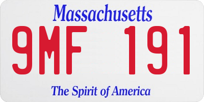 MA license plate 9MF191