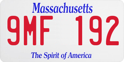 MA license plate 9MF192