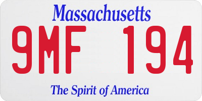 MA license plate 9MF194
