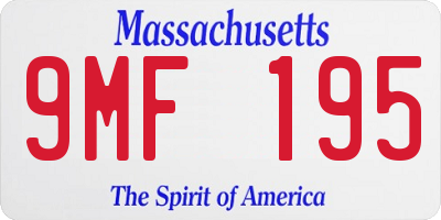 MA license plate 9MF195