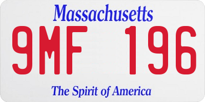 MA license plate 9MF196