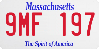 MA license plate 9MF197