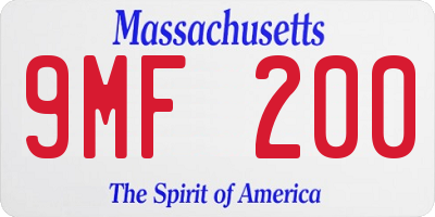 MA license plate 9MF200