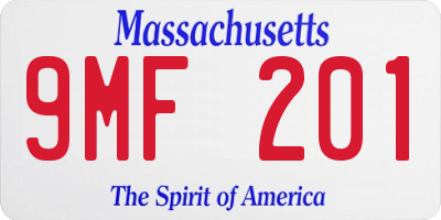 MA license plate 9MF201