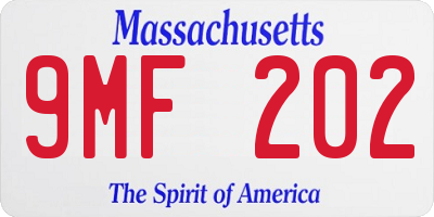 MA license plate 9MF202