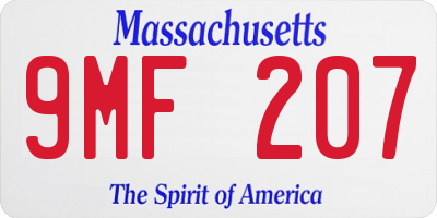MA license plate 9MF207