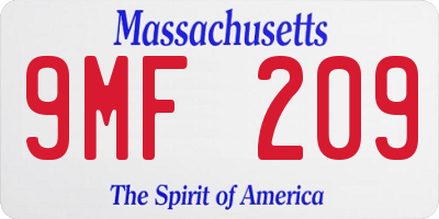 MA license plate 9MF209