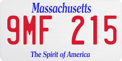 MA license plate 9MF215