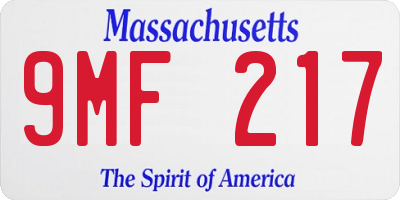 MA license plate 9MF217