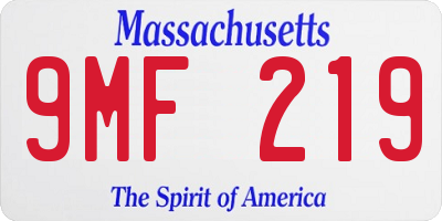 MA license plate 9MF219