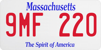 MA license plate 9MF220