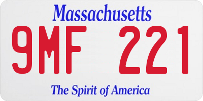 MA license plate 9MF221
