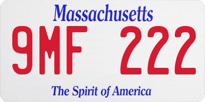 MA license plate 9MF222