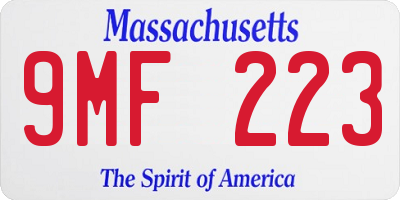 MA license plate 9MF223
