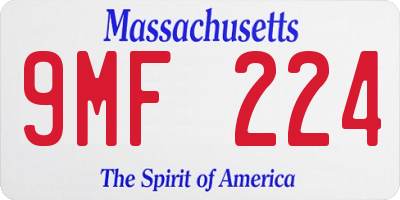 MA license plate 9MF224