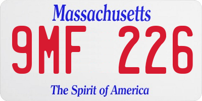 MA license plate 9MF226