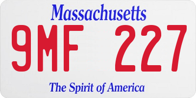 MA license plate 9MF227