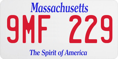 MA license plate 9MF229