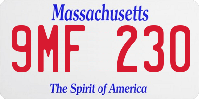 MA license plate 9MF230