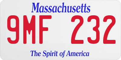MA license plate 9MF232
