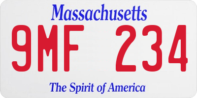 MA license plate 9MF234