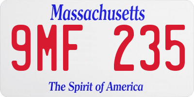 MA license plate 9MF235