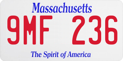 MA license plate 9MF236