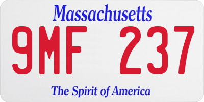 MA license plate 9MF237